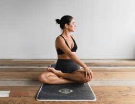 woman performing yoga
