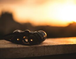 close-up selective focus photo of black binoculars