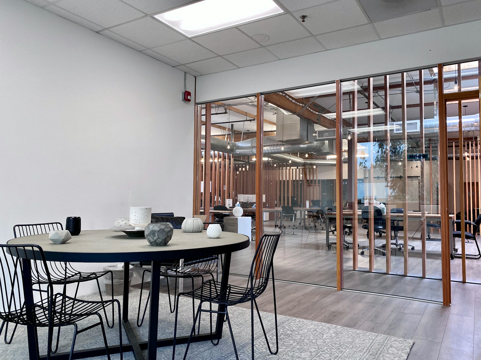 black metal table and chairs